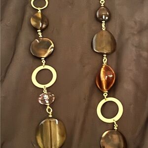 Elegant Gold and Brown Women's Necklace